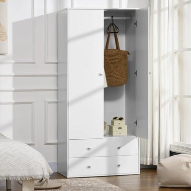 ROPERO R&R MUEBLES BELTRUM MODERNO 2 PUERTAS 4 CAJONES BLANCO - 2