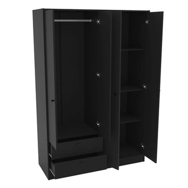 ROPERO R&R MUEBLES MASATO MODERNO 4 PUERTAS 2 CAJONES NEGRO - 2