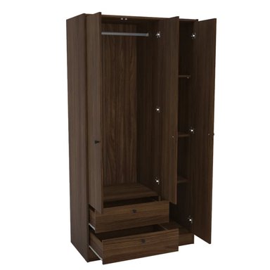 ROPERO R&R MUEBLES AISHIA MODERNO 3 PUERTAS 2 CAJONES MARRON - 2