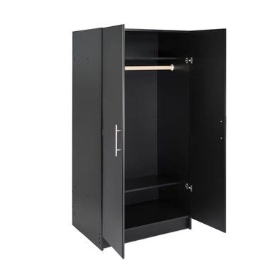 ROPERO R&R MUEBLES CRETIA MODERNO 2 PUERTAS NEGRO - 2
