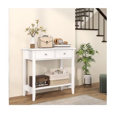 MESA CONSOLA RECIBIDOR RYR MUEBLES ROMAN VINTAGE BLANCO