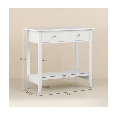 MESA CONSOLA RECIBIDOR RYR MUEBLES ROMAN VINTAGE BLANCO - 2