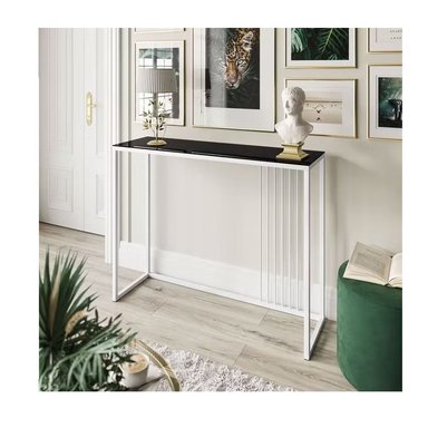 MESA CONSOLA RECIBIDOR RYR MUEBLES LENIN NEGRO/BLANCO