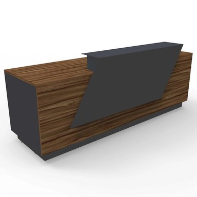 ESCRITORIO DE RECEPCIÓN R&R MUEBLES SHIHORI 241 CM X 72 CM MARRÓNY GRIS