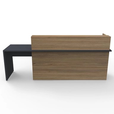 ESCRITORIO DE RECEPCIÓN R&R MUEBLES MATSUSHITA 240 CM X 60 CM NEGRO Y MARRÓN - 2