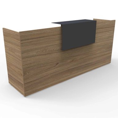 ESCRITORIO DE RECEPCIÓN R&R MUEBLES MAMIYA 244 CM X 66 CM MARRÓN Y NEGRO