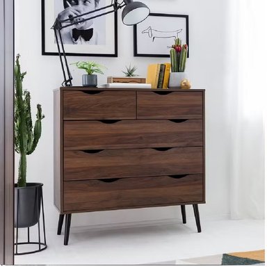 APARADOR R&R MUEBLES MARRÓN MODERNO ZADDY 5 CAJONES