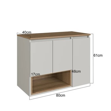 MUEBLE DE BAÑO SAIMORI BLANCO Y MARRÓN RYR MUEBLES - 3