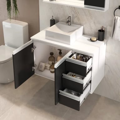 PACK MUEBLE BAÑO R&R TAKAHITO MULTICOLOR NEGRO ESPEJO - 2