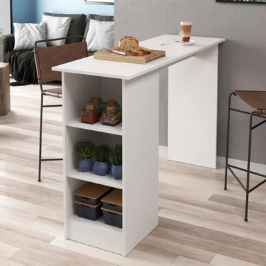 MESA DESAYUNADOR R&R MUEBLES LYCIA BLANCO 136X45CM RYR MUEBLES