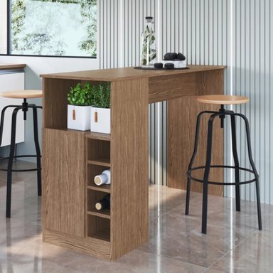 MESA DESAYUNADOR R&R MUEBLES TANYA MARRÓN 136.5X49CM LYCIA RYR MUEBLES