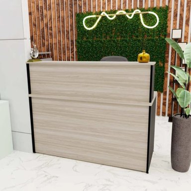 ESCRITORIO DE RECEPCIÓN R&R MUEBLES NIO 120 CM X 60 CM DUNA Y NEGRO