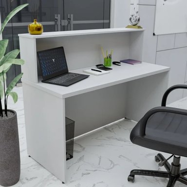 ESCRITORIO DE RECEPCIÓN R&R MUEBLES NIO 120 CM X 60 CM BLANCO - 2