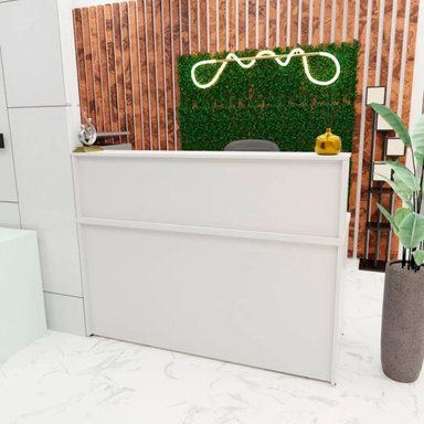 ESCRITORIO DE RECEPCIÓN R&R MUEBLES NIO 140 CM X 60 CM BLANCO