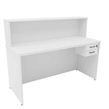 ESCRITORIO DE RECEPCIÓN R&R MUEBLES NIO 140 CM X 60 CM BLANCO - 2