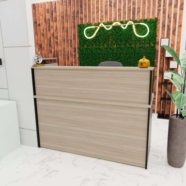 ESCRITORIO DE RECEPCIÓN R&R MUEBLES NIO 140 CM X 60 CM DUNA Y NEGRO