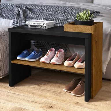 ZAPATERA R&R MUEBLES GIRUET MODERNA NEGRO Y MARRÓN