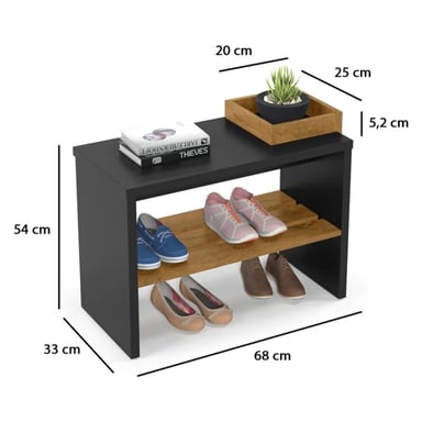 ZAPATERA R&R MUEBLES GIRUET MODERNA NEGRO Y MARRÓN - 3