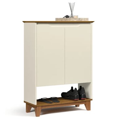 ZAPATERA R&R MUEBLES ORFUS MODERNA BLANCO Y MARRÓN