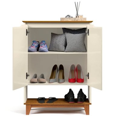 ZAPATERA R&R MUEBLES ORFUS MODERNA BLANCO Y MARRÓN - 2