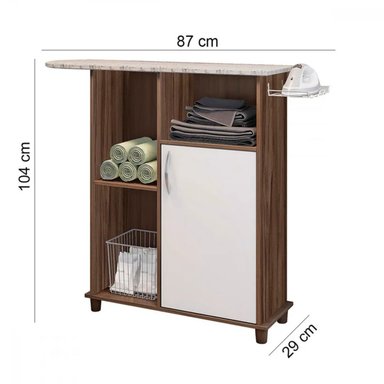MUEBLE PLANCHADOR R&R MUEBLES MEWI MARRÓN Y BLANCO - 3