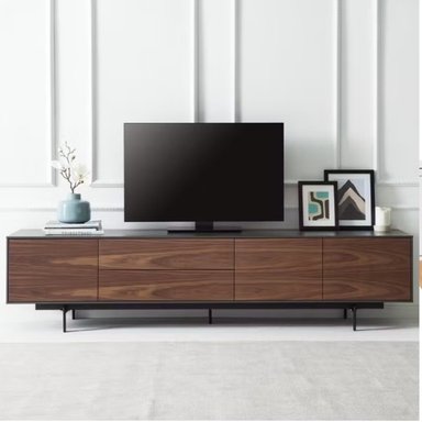 MESA DE TV MODERNA FLAOS NEGRO CON MARRÓN RYR MUEBLES