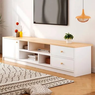 MUEBLE DE TV MODERNO  55' ASAGAKI  BLANCO Y MARRÓN RYR MUEBLES