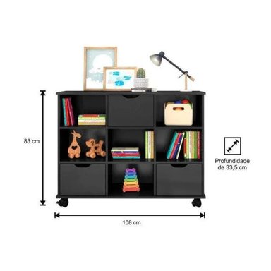 ESTANTE ORGANIZADOR SHISHIBA NEGRO RYR MUEBLES - 3