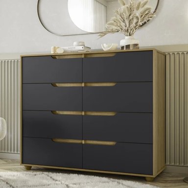 CÓMODA MODERNA YUKE MARRÓN Y NEGRO RYR MUEBLES