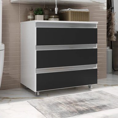 GABINETE DE BAÑO CHINATSU BLANCO Y NEGRO RYR MUEBLES