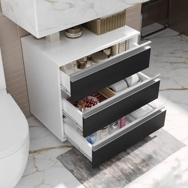 GABINETE DE BAÑO CHINATSU BLANCO Y NEGRO RYR MUEBLES - 2