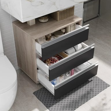 GABINETE DE BAÑO CHINATSU MARRÓN Y NEGRO RYR MUEBLES - 2