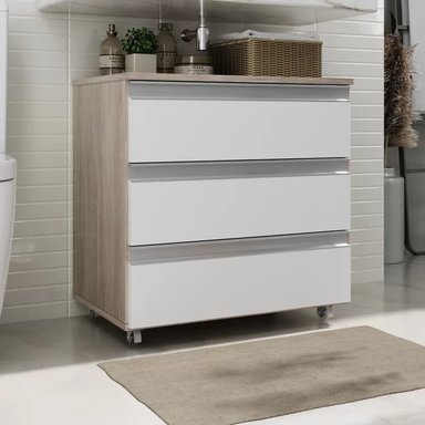 GABINETE DE BAÑO CHINATSU MARRÓN Y BLANCO RYR MUEBLES