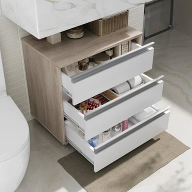 GABINETE DE BAÑO CHINATSU MARRÓN Y BLANCO RYR MUEBLES - 2