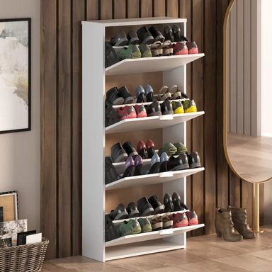 ZAPATERA MODERNA MEDAKA BLANCO RYR MUEBLES