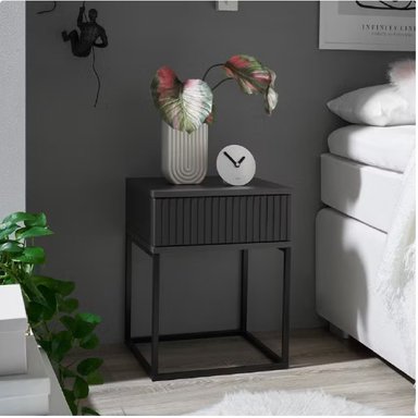 VELADOR MODERNO PRADO NEGRO 1 CAJÓN RYR MUEBLES