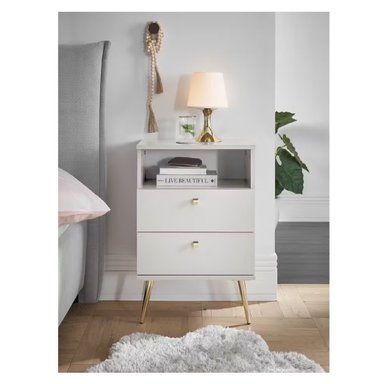 VELADOR MESA DE NOCHE MODERNO PAULINA BLANCO RYR MUEBLES