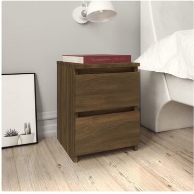 VELADOR MODERNO CORI 2 CAJONES MARRÓN RYR MUEBLES