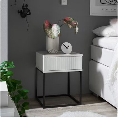 VELADOR MODERNO PRADO BLANCO 1 CAJÓN RYR MUEBLES - 1