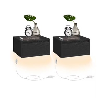 SET X 2 VELADORES FLOTANTES CON LUZ BETSY NEGRO RYR MUEBLES