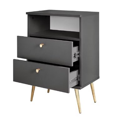VELADOR MESA DE NOCHE MODERNO PAULINA NEGRO RYR MUEBLES - 2