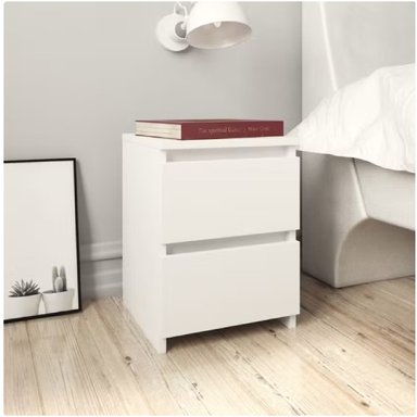 VELADOR MODERNO CORI 2 CAJONES BLANCO RYR MUEBLES