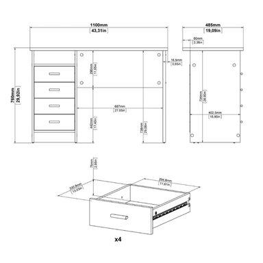 ESCRITORIO MODERNO TONAKI DUNA RYR MUEBLES - 3