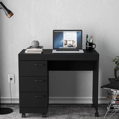 ESCRITORIO MODERNO MOGAMI NEGRO RYR MUEBLES