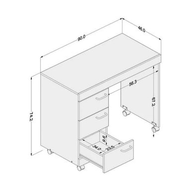 ESCRITORIO MODERNO MOGAMI BLANCO RYR MUEBLES - 3