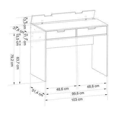 ESCRITORIO MODERNO VIGIL NEGRO RYR MUEBLES - 4