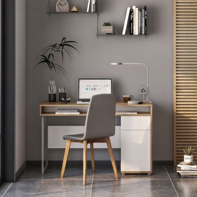 ESCRITORIO MODERNO LOBATON BLANCO RYR MUEBLES