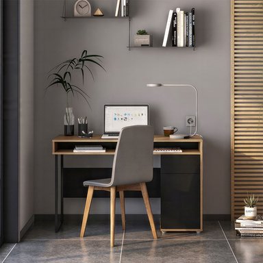 ESCRITORIO MODERNO LOBATON NEGRO RYR MUEBLES