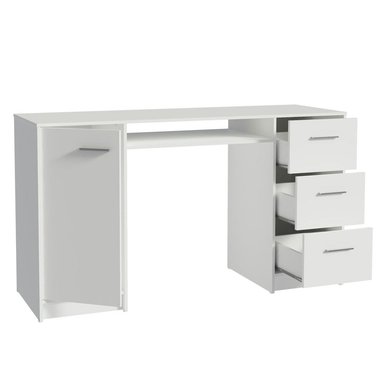 ESCRITORIO MODERNO SIDRAO 3 CAJONES 1 PUERTA BLANCO RYR MUEBLES - 2