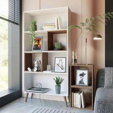 ESTANTE MODERNO OKAMURA BLANCO RYR MUEBLES